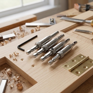 4 Pcs Woodworking Professional Hinge <b>Drill</b> <b>Bit</b> for Precise Positioning of Hole Opener - Product Image 1