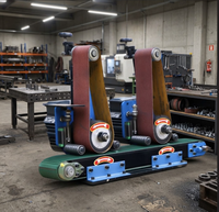Machine de polissage à plat de table avec convoyeur automatique, ponceuse à bande abrasive, moteur 2,2 kW pour finition de surface de plaques métalliques