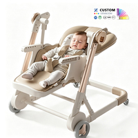 Chaise haute multifonctionnelle pour bébé, inclinable à 170 degrés, pivotante, réglable en hauteur sur 6 niveaux, pliable, vente en gros, usine OEM