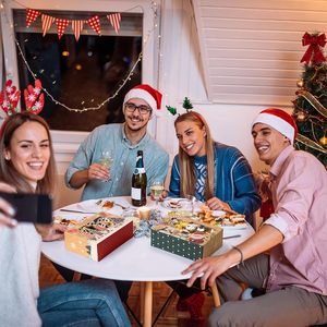 Christmas Cookie <strong>Boxes</strong> with Window for Gift Giving, Kraft Bakery Gift Wrapping <strong>Boxes</strong> with Cards and Jute Rope - Product Image 5