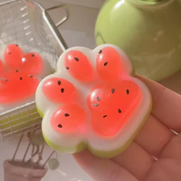 Jouet anti-stress patte de chat pastèque, jouet sensoriel, Mochi Squishy, jouets à presser pour soulager le stress