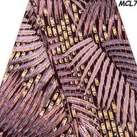 Tissu en dentelle cirée brillant à motif africain imprimé, orné de perles de cristal, 6 yards, avec paillettes et poudre dorée