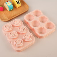 Offre Spéciale 3D Rose silicone Machine à glaçons pour Whisky 6 cavités Silicone Ice Cube Trays Mold
