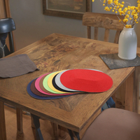 Set de Napperons de Table en Plastique PP Recyclable Colorés, Antidérapants, Imperméables et Tressés pour la Restauration, le Thé, la Maison et le Service Alimentaire