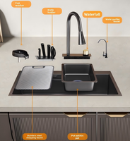 Évier de cuisine intelligent multifonctionnel Maite Modern Nano Surface, finition mate, résistant aux rayures, haute qualité, cuve rectangulaire, garantie 1 an