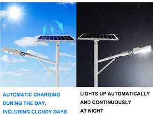 Lampe solaire de rue à LED 50W-120W IP65 <span class=keywords><strong>avec</strong></span> détecteur de mouvement extérieur, batterie au lithium, en aluminium, garantie 5 ans - Product Image 5
