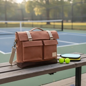 Sac de transport pour raquettes de pickleball en toile cirée, capacité 2 raquettes, 16 oz, logo personnalisé, vente en gros, sac de raquettes de tennis et de padel - Product Image 3