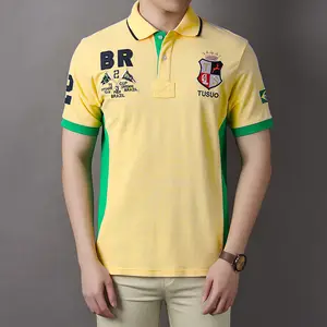 Stock Bulk Oversized Polo Golf T Shirts Fashion Crop Top Tee Short Sleeve Shirt 3D Embroidered Men Polo Shirts