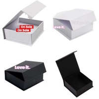 Boîtes cadeaux rigides haut de gamme sur mesure avec fermeture magnétique, finition mate, en papier d'art, type gable