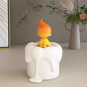 Candle Girl Resin <b>Ornament</b> Irregular Shape Modern Design Desktop Decoration for Living Room Bookshelf - Product Image 3