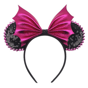 Diadema de Orejas de Ratón con Alas de Murciélago y Brillo de Halloween, Lazo de Telaraña Naranja, para Niños, Cosplay, Festival de Fantasmas, Parque Temático, Accesorio para el Cabello - Product Image 2
