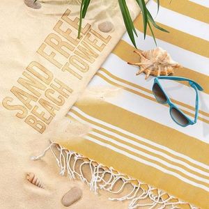 Luxury <b>Large</b> Size Custom Logo Print Lightweight Turkish Cotton Soft <b>Beach</b> <b>Towel</b> With Tassels - Product Image 2