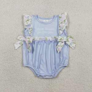 Combinaison bébé fille SR3894 rts, broderie, confortable, sans manches, verte, vente en gros - Product Image 3