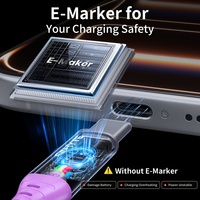 Cable USB C a USB C de 240W, PD 3.1, Carga Rápida, Trenzado, con Indicador LED, 1M 1.5M 2M, para Laptop, Smartphone, Tablet
