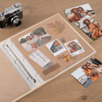 Album photo de voyage vintage personnalisé dans un style campagnard Album photo de scrapbooking en velours à 3 anneaux en relief et pressés