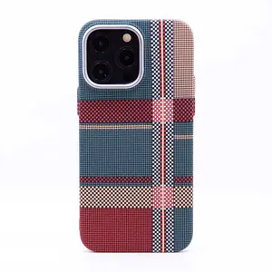 LUXO Design Case pour iPhone 14/15 Pro Max Classic Damier Texture Slim PC Magnetic Cover Glow in the Dark