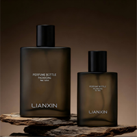 Vaporisateur de parfum carré personnalisé pour hommes Noir givré 30ml 50ml 100ml Flacon de parfum en verre avec boîte d'emballage