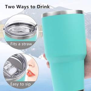 30 oz <b>Tumbler</b> <b>with</b> Lid and <b>Straw</b>, Stainless Steel <b>Tumblers</b> Bulk, <b>Insulated</b> Vacuum Double Wall Travel Coffee Mug - Product Image 5