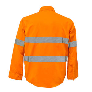 Logo personalizzato costruzione Workwear manica lunga camicia da lavoro riflettente di sicurezza ad alta visibilità per gli uomini - Product Image 2