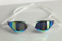 Lunettes de natation unisexes professionnelles anti-buée, protection UV, étanches, PC+silicone, ajustement par pression, logo personnalisé coloré