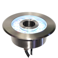 Уличный светодиодный фонтанный светильник DC24V, многоцветный RGB, 3-в-1, IP68, водонепроницаемый, из закаленного стекла, в форме кольца/пончика, с управлением DMX