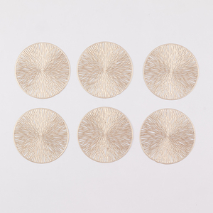New Design Pvc Metallic <strong>Silver</strong> <strong>Coasters</strong> Round Table Mat Gold Christmas Restaurant Decoration - Product Image 1