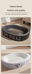 Cuccia per Gatti Bianca e Gialla con Tiragraffi Grande Diametro in Cartone Ondulato Resistente all'Usura e ai Graffi, Non Danneggia le Unghie - Product Image 3