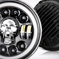 Phare LED rond RGB avec œil d'ange DRL pour Jeep Wrangler Harley Off Road Truck SUV, lampe de remplacement