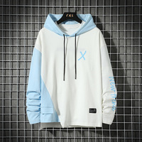 Vêtements pour hommes en gros Pulls à manches longues pour jeunes hommes Pulls pour adolescents Mode Patchwork Pull à capuche pour hommes