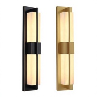 Lampe murale LED en acier inoxydable et marbre de style chinois moderne pour salon, fond de télévision, chambre à coucher, couloir - Design haut de gamme