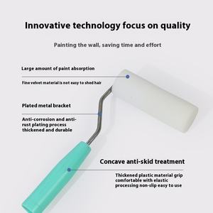 Pinceau à rouleau de peinture blanc à base d'eau de qualité industrielle de 4 pouces haute densité sans angle mort en polyester durable - Product Image 4