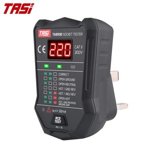 TASI TA893D 175V~250V Probador de Voltaje Digital RCD GFCI, Probador de Enchufes de Pared Británicos con Precisión de (2.0%+2) - Product Image 1
