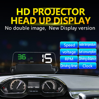HUD Mobil OBD2 3 Warna, Alarm Kecepatan Multi-Tahap, 8 Mode Tampilan, -40 ° C hingga 80 ° C Proyektor Tanpa Ghosting untuk Kendaraan OBDII