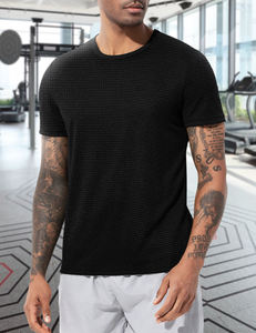 AK Slim Fit Design Men's Sports Running Clothing Camiseta de poliéster liso de secado rápido para hombres - Product Image 1