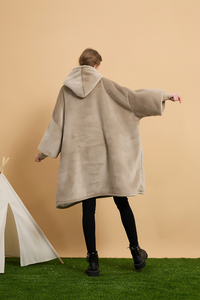 Sweat-shirt sherpa surdimensionné pour hommes et femmes, couverture à <span class=keywords><strong>capuche</strong></span> avec manches - Product Image 5