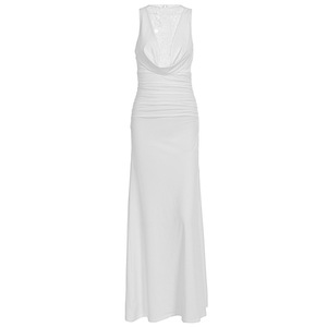 Robe longue évasée dos nu style français, tendance transfrontalière, été 2026, sexy, avec dentelle ajourée en polyester - Product Image 5