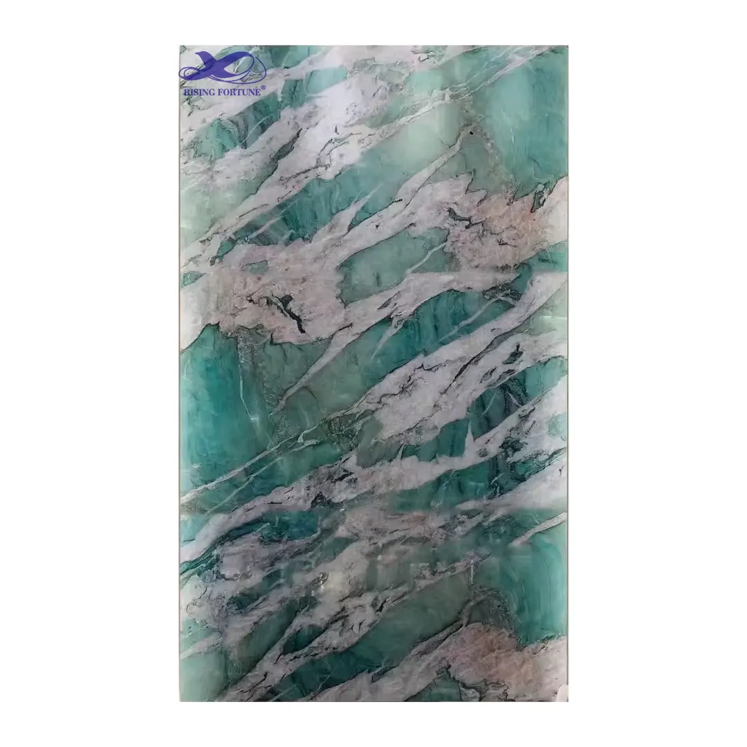 Refine Stone Ofrece Hermoso Cristal Verde Tiffany Cuarcita Pulida Diseño Moderno Losa de Mármol Azulejo Técnica Natural Calcita