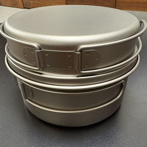 Boîte à lunch double face en titane pur pour l'extérieur, ensemble d'ustensiles de cuisine, casserole à sauce, cuiseur vapeur <span class=keywords><strong>pliable</strong></span> et léger pour l'extérieur - Product Image 2