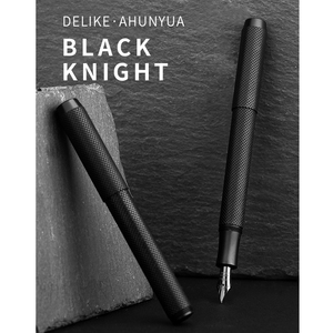 Delike-HUNYUAN Black Knight penna stilografica interamente in rame Ming-tip small art-point student penna per <span class=keywords><strong>calligrafia</strong></span> per scrittura per adulti made in China - Product Image 2