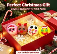 Balles anti-stress squishy sur le thème de Noël (Père Noël, Bonhomme de neige et Renne) - Jouet sensoriel pour enfants en caoutchouc à remontée lente - Cadeau boîte surprise