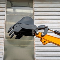 Excavator Mini HIGHTOP 1 Ton dengan Aksesoris Hydraulic Breaker Auger, Crawler Digger untuk Pemecah Beton, Batu, dan Pembongkaran di Kebun dan Pertanian