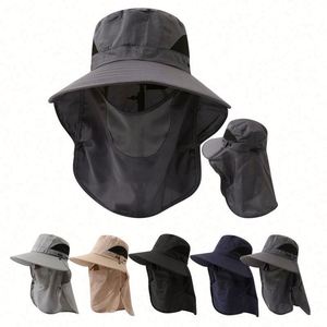 Chapeau de randonnée, de pêche, de camping et de voyage unisexe à large bord, avec rabat pour le cou, séchage rapide, protection solaire, imperméable, pour toutes les saisons, chapeau de pêcheur pour l'extérieur - Product Image 1