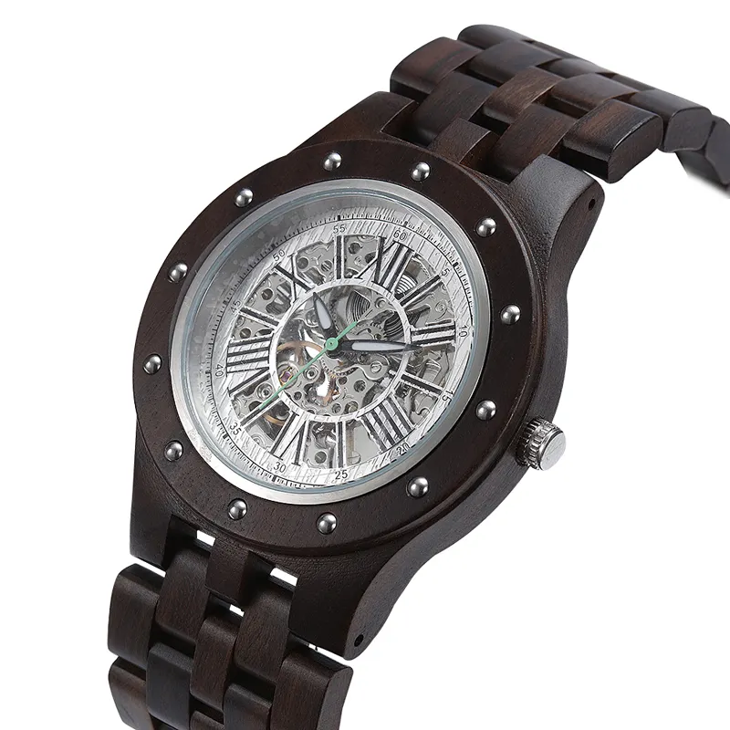 SOPEWOD New Men Fashion Watch Automatic Mechanical Watch Creative Wooden Wristwatch Cool Christmas Gifts Reloj Hombre