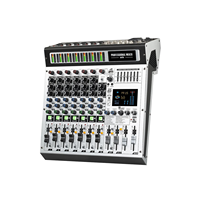 Nouvelle table de mixage audio numérique professionnelle 8 canaux avec 99 effets DSP, 2 moniteurs et alimentation fantôme USB +48V