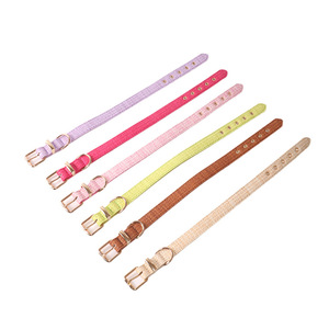 Nuevo <span class=keywords><strong>Collar</strong></span> para mascotas de doble cara-Cuero PU multicolor con patrón tejido | <span class=keywords><strong>Collar</strong></span> de perro con hebilla de metal - Product Image 3