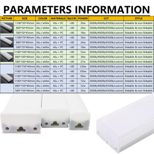 Lampe LED <span class=keywords><strong>Betten</strong></span> de 2 pieds (120 cm, 1200 mm), 40 watts, 280 °   Lumière linéaire LED à suspension anti-éblouissement avec angle de faisceau réglable, en métal et en polycarbonate - Product Image 2