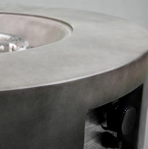 Dark Grey Concrete Natural Gas <b>Round</b> Fire Pit 30 Inches Outdoor Fire <b>Table</b> with Eco-Friendly Design for Camping Outdoor Heating - Product Image 6