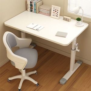 Casa multifunción, mesa de madera blanca, estudio nórdico moderno, Manual, altura ajustable, diseño de escritorio, Mini mesa de estudio para estudiantes para chico - Product Image 5