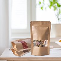 Emballage biodégradable personnalisé, sac en papier kraft, sachet, impression à chaud dorée pour aliments, chocolat, biscuits, bonbons, en-cas