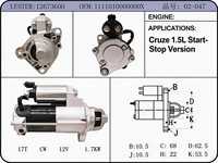 Nouveau démarreur OEM 12673600 12V de haute qualité pour Verano Chevy Malibu Equinox GMC Terrain 2010-2017